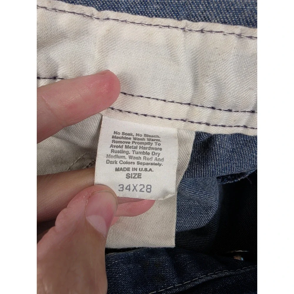 Vintage OshKosh B'gosh Bib Overalls Men 34x28 Blue Vestbak Denim USA Union Made